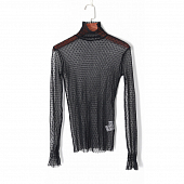 Картинка Топ сетка в горошек ворот и манжеты на резинке от магазина LonnaMag