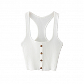 Картинка Топ кроткий в рубчик 4 коричневые пуговицы  от магазина LonnaMag