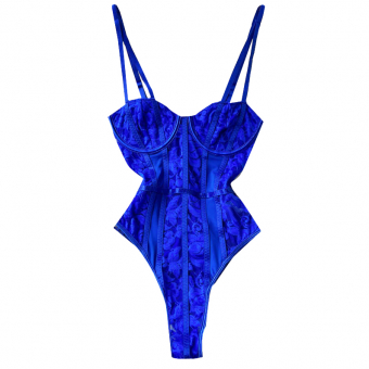 Боди сетка полосы кружево акцент на груди регулируемые лямки