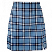 Картинка Юбка мини трапеция 2 разреза клетка - синий голубой белый от магазина LonnaMag
