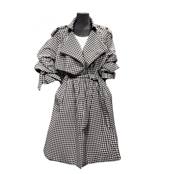Тренч в клетку чб