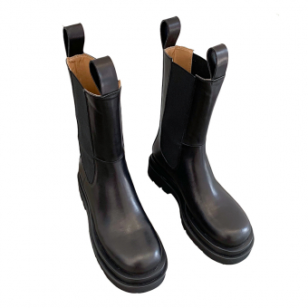 Кожаные сапоги челси с круглым носом