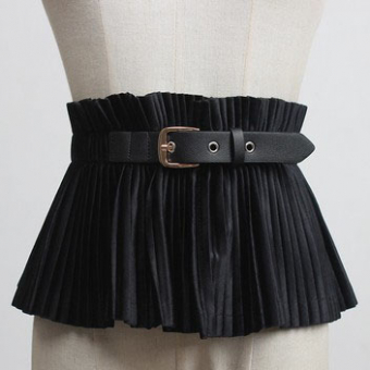 Пояс баска плиссе спереди ремень с пряжкой