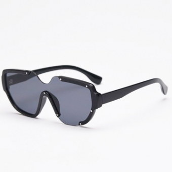 Очки цельная линза неравномерная прерывистая оправа с металл точками