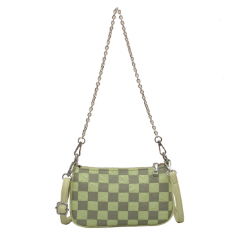 Сумка мессенджер шахматная клетка ремень + цепь