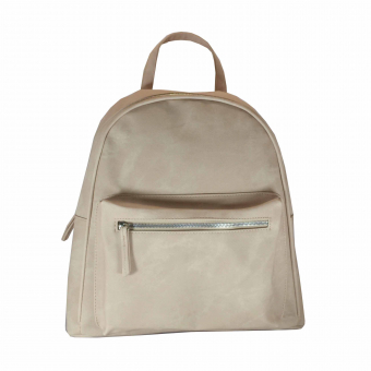 Рюкзак большой карман с молнией и хлястиком - эко-кожа перламутр