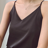 Картинка Топ майка S`20 шелк подклад - тонкие лямки без регулировки от магазина LonnaMag