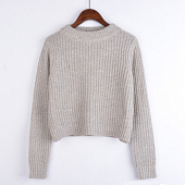 Картинка Свитер basic укороченный вязка рубчик от магазина LonnaMag