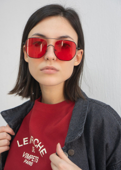 Очки солнцезащитные авиаторы металл оправа по кругу