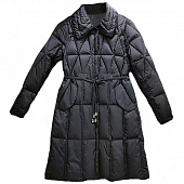 Картинка Пуховик длинный стеганый отложной воротник + пояс шнуровка от магазина LonnaMag