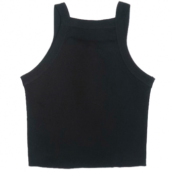 Топ майка укороченная в рубчик необработанный низ