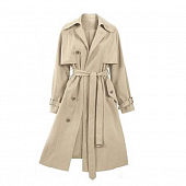 Картинка Тренч бежевый черепаховые пуговицы по длине и на карманах от магазина LonnaMag