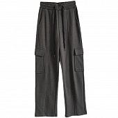 Картинка Штаны прямые черный шнурок швы по середине по бокам карманы с клапаном от магазина LonnaMag