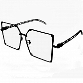 картинка Очки прозрачные квадрат тонкая металл оправа плетеные звеньями дужки  от магазина LonnaMag