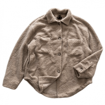 Рубашка плюш коричневые пуговицы