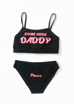 Комплект белья лиф топ Come here Daddy + трусики Please