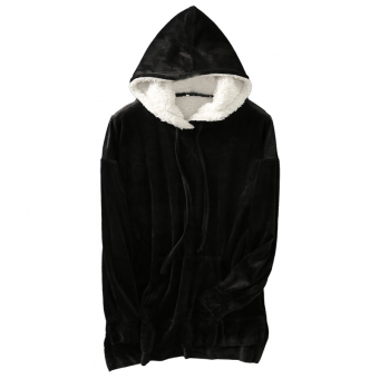 Худи бархат капюшон внутри белый плюш