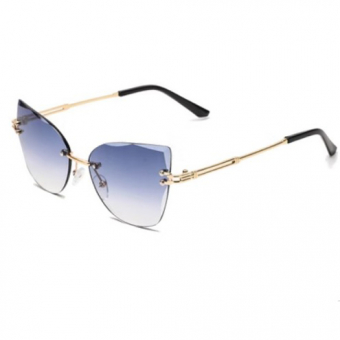 Очки кошачий глаз без оправы золотая переносица градиент