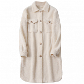 Картинка Рубашка длинная плюш коричневые пуговицы от магазина LonnaMag