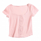 Картинка Топ футболка спереди серебряные заклепки по длине от магазина LonnaMag