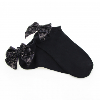 Носки укороченные с большим блестящим бантом