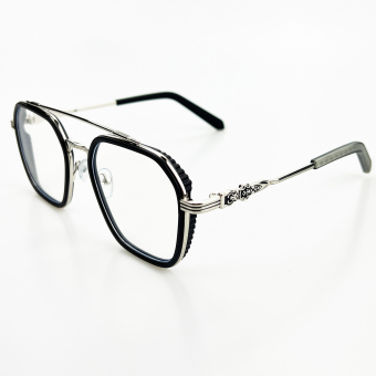 Очки прозрачные квадрат двойная металл перекладина