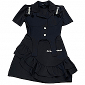 Картинка Костюм блуза 2 полосы снизу стразы банты + юбка с воланами от магазина LonnaMag