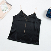 Картинка Топ майка шелк лямки-цепочки соединяются в одну от магазина LonnaMag