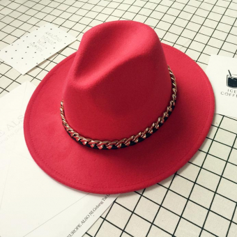 Шляпа хомбург золотая крупная цепь