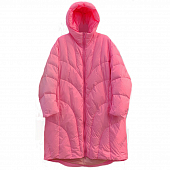 Картинка Пуховик длинный кокон oversize с капюшоном потайная молния на карманах от магазина LonnaMag