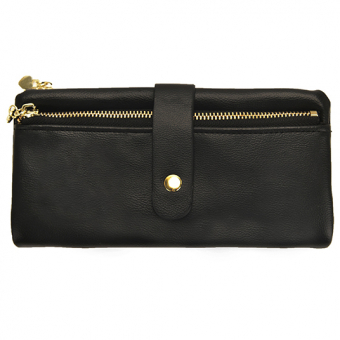 Кошелек большой молния с сердечком полоса клапан на кнопке