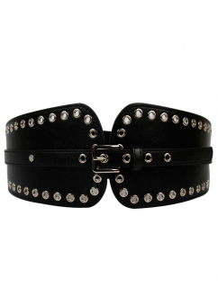 Ремень широкий + узкий заклепки с дырками