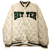 Картинка Бомбер oversize стеганый  ромбами надпись BETTER от магазина LonnaMag