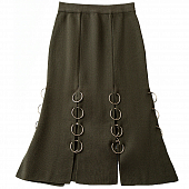 Картинка Юбка миди трикотаж клеш разрезы с кольцами от магазина LonnaMag