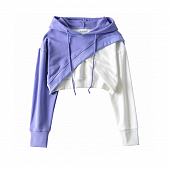 Картинка Худи укороченный 2 цвета под грудью вырез треугольником от магазина LonnaMag