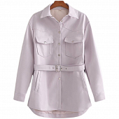 Картинка Рубашка - куртка экокожа карманы на груди + пояс от магазина LonnaMag