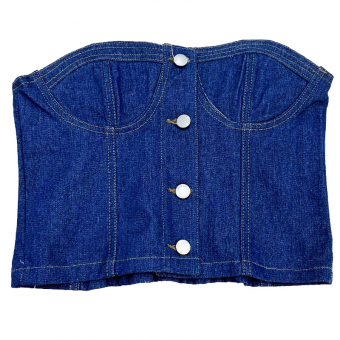 Топ корсет джинс 4 пуговицы прострочен