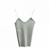 Картинка Топ на тонких лямках белый трикотаж (есть комплект) от магазина LonnaMag