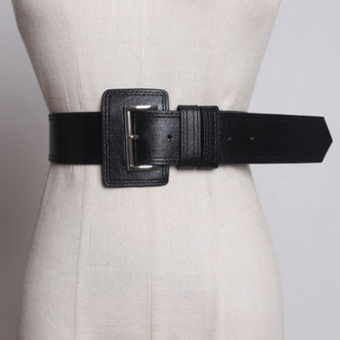 Ремень однотон эко кожа двойная бляшка