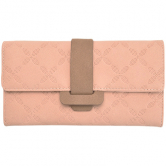 Кошелек длинный эко кожа принт ромбы из цветов ремешок на клапане