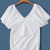 Картинка Топ хлопок V-вырез воланом Х в разрезе от магазина LonnaMag