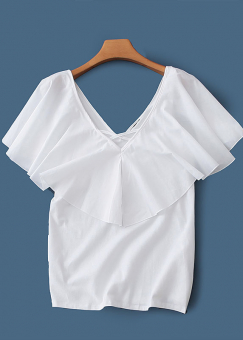 Топ хлопок V-вырез воланом Х в разрезе