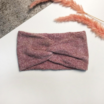 Крупная повязка вязаная на голову двухсторонний захват