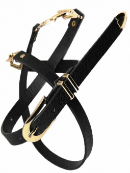 Ремень рефленный с декоративной золотой фурнитурой 1,5 см