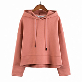 Картинка Толстовка капюшон шнурки рукава и низ прострочен - теплая бархат от магазина LonnaMag