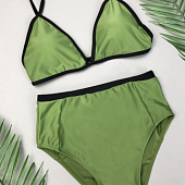 Картинка Купальник раздельный треугольные чашки контрастная окантовка от магазина LonnaMag