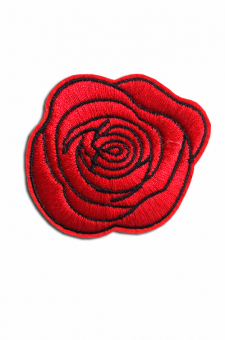 Нашивка красная волнистая роза