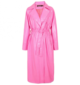 Тренч лакированая эко кожа + пояс неоновые цвета