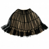 Картинка Юбка пачка мини черная сетка уровнями поверх бежевого от магазина LonnaMag