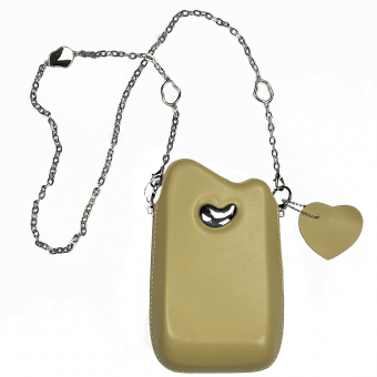 Сумка мини для телефона обтекаемая металл фигура цепь